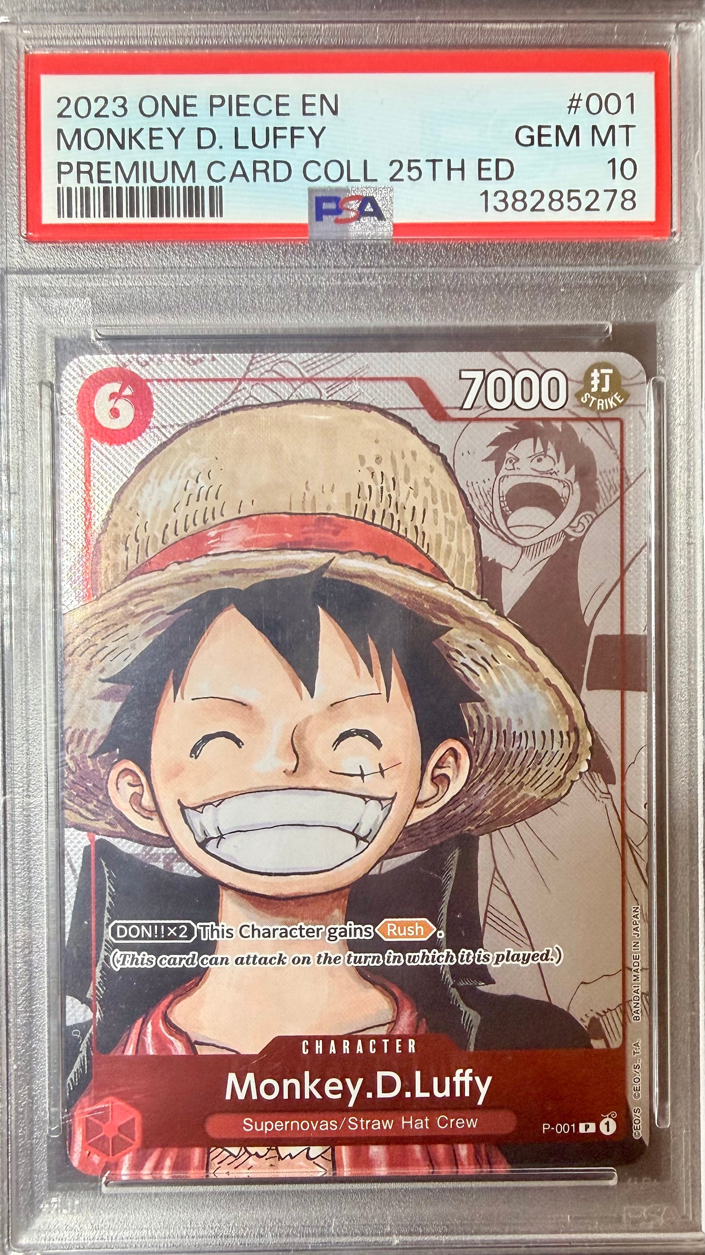 PSA 10 - Monkey.D.Luffy (Premium Card Collection 25th Edition) - P-001 (Promo)
