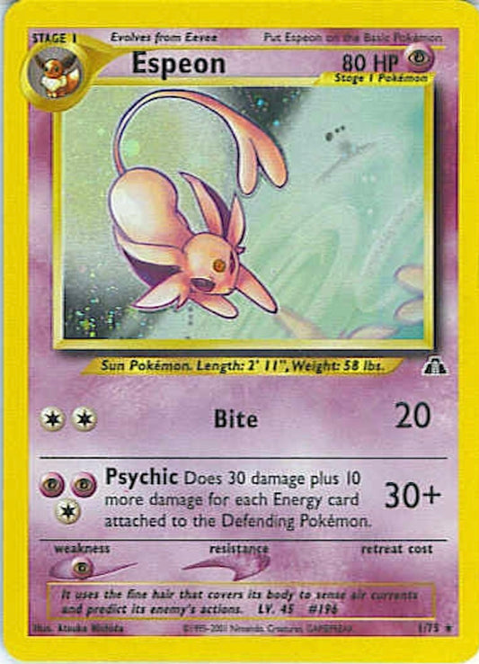 Espeon 1/75 - Holo Rare (Very Lightly Played)