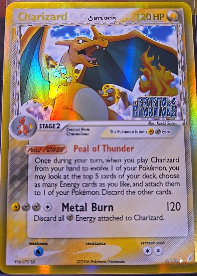 Charizard - 4/100 - Holo Rare (Stamped) (Heavily Played)