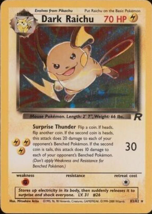 Dark Raichu - 83/82 - Holo Rare (Lightly Played)