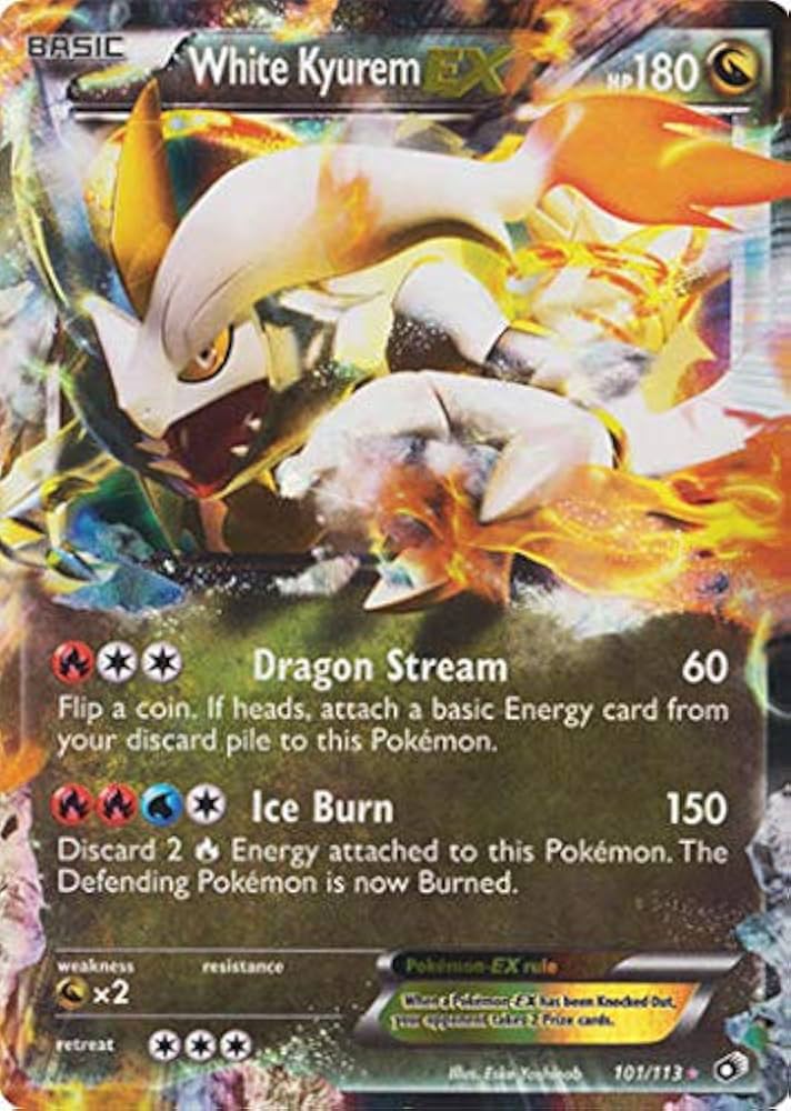 White Kyurem EX - 101/113 - Ultra Rare (Very Lightly Played)