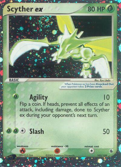 Scyther ex - 102/109 - Holo Rare (Moderately Played)