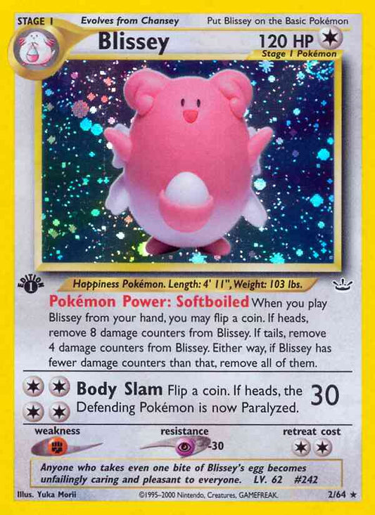Blissey - 2/64 - Holo Rare (1st Edition) (VLP)