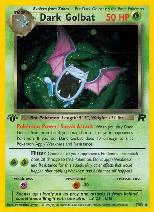 Dark Golbat 7/82 - Holo Rare - 1st Edition (Near Mint)