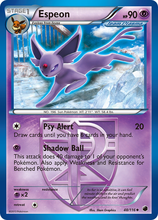 Espeon - 48/116 - Reverse Holo Rare - (Very Lightly Played)