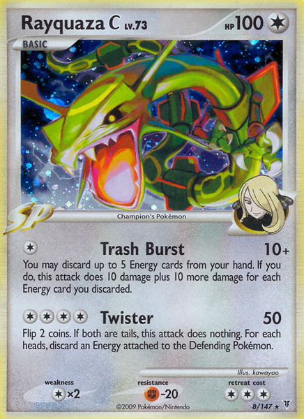 Rayquaza C LV.73 - 8/147 - Reverse Holo Rare - (Very Lightly Played)