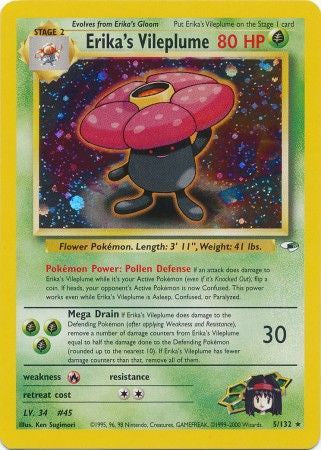 Erika’s Vileplume - 5/132 - Holo Rare - (Very Lightly Played)