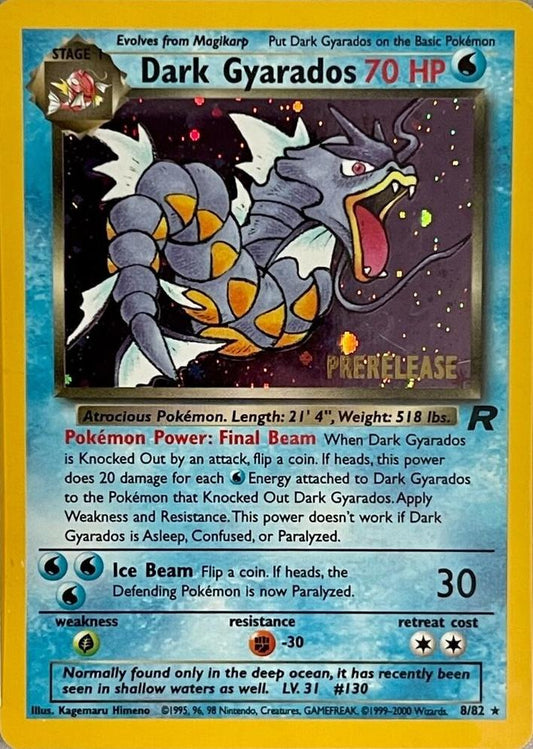 Dark Gyarados - 8/82 - Pre-Release Stamped - (Very Lightly Played)