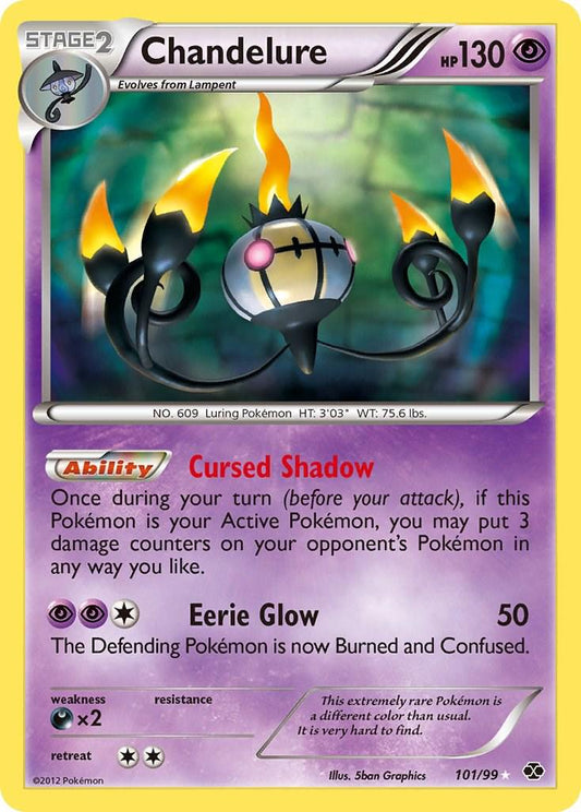 Chandelure - 101/99 - Holo Rare - (Very Lightly Played)