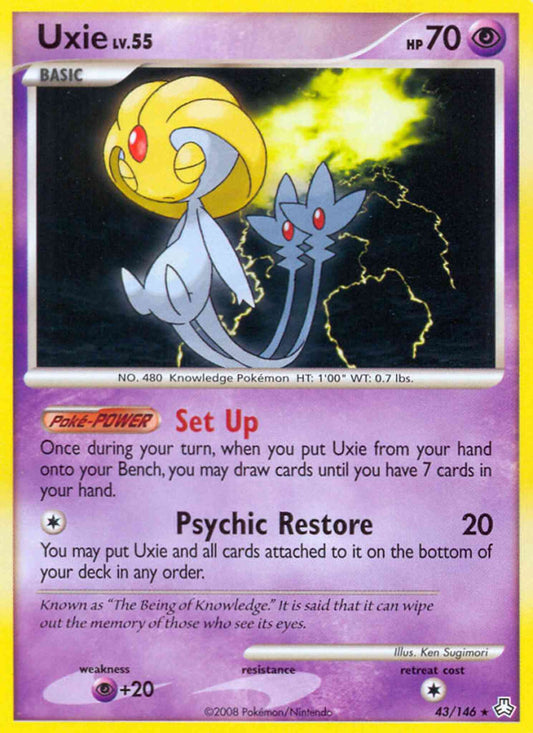 Uxie - 43/146 - Reverse Holo Rare