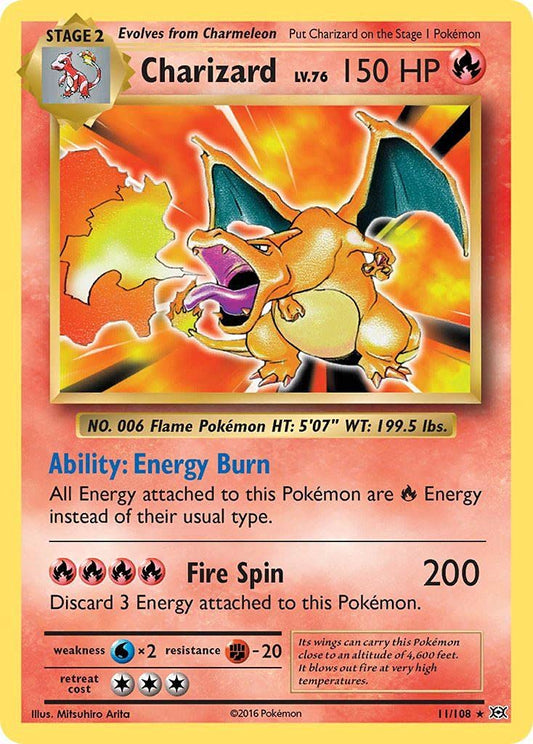 Charizard - 11/108 - Holo Rare (Very Lightly Played)