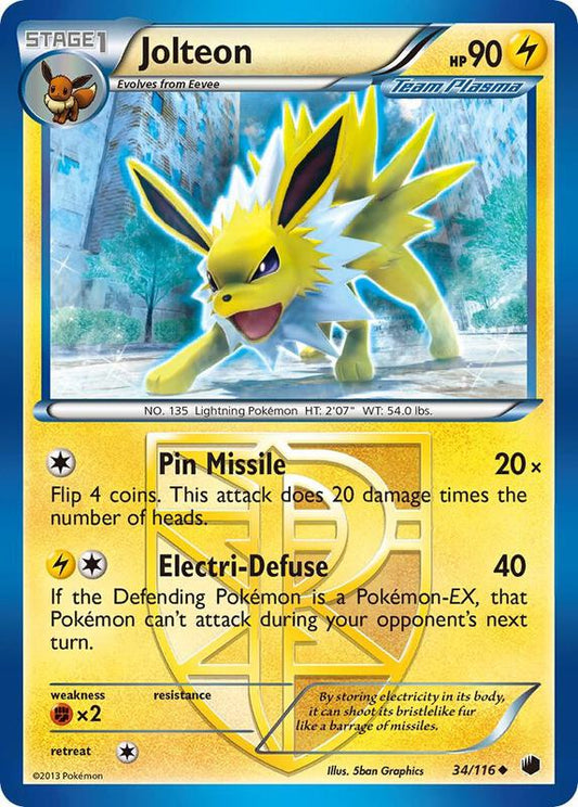 Jolteon (Team Plasma) 34/116 - Uncommon - Reverse Holo