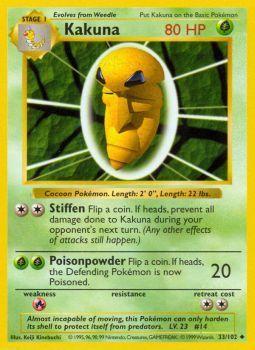 Kakuna - 033/102 - Uncommon - Shadowless - (MP)