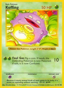 Koffing - 051/102 - Common - Shadowless - (VLP)
