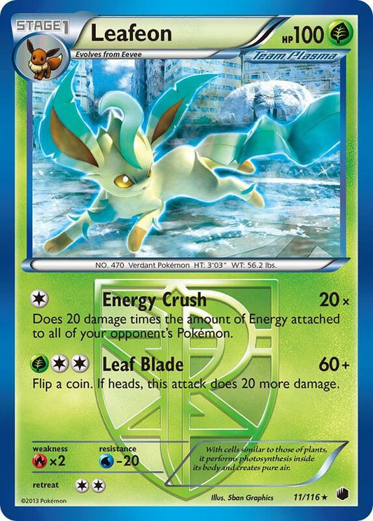 Leafeon (Team Plasma) 11/116 - Rare - Reverse Holo - (Lightly Played)