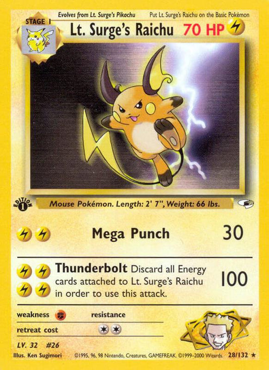 Lt. Surge's Raichu - 28/132 - Rare - (VLP)