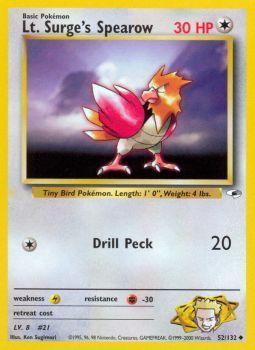 Lt. Surge's Spearow (52) - 052/132 - Uncommon - Unlimited Edition - (LP)