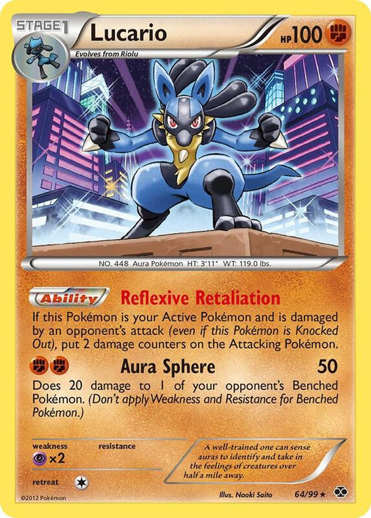 Lucario 64/99 - Holo Rare - Reverse Holo
