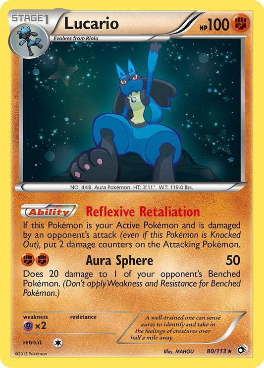 Lucario 80/113 - Holo Rare - Reverse Holo