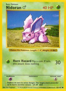 Nidoran M - 055/102 - Common - Shadowless - (LP)