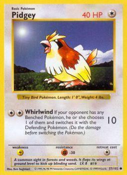 Pidgey - 057/102 - Common - Shadowless - (LP)