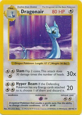 Dragonair 18/102 - Shadowless - Heavily Played
