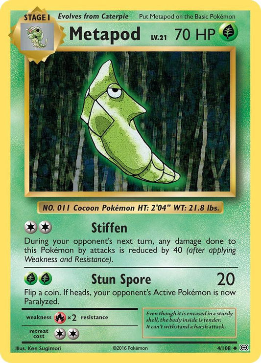 Metapod 4/108 - Reverse Holo - Moderately Played