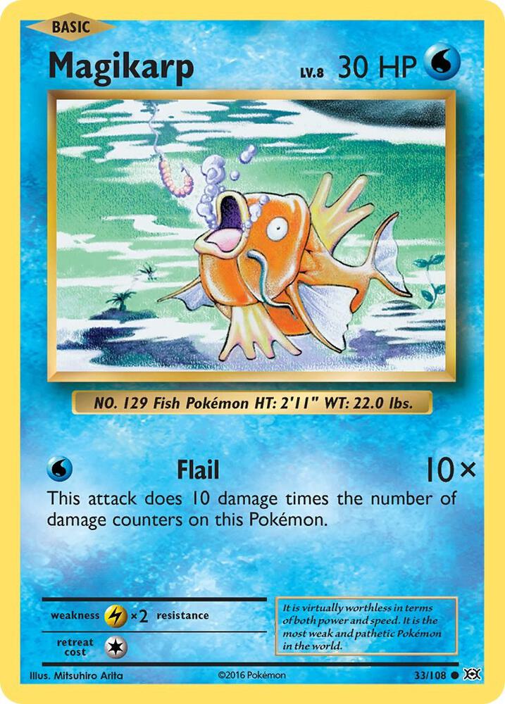 Magikarp 33/108 - Reverse Holo - Moderately Played