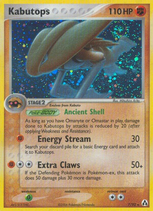 Kabutops 7/92 - Holo Rare - Damaged