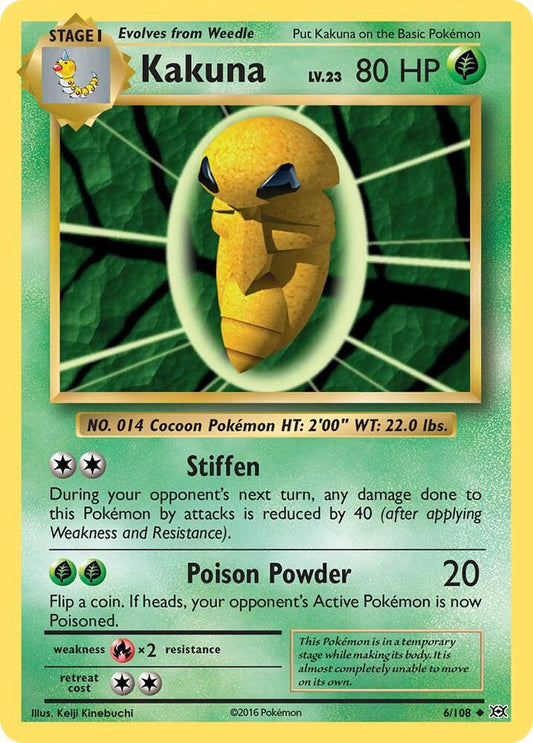Kakuna 6/108 - Reverse Holo - Moderately Played