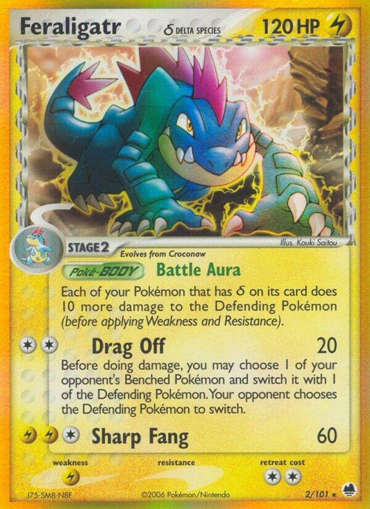Feraligatr (Delta Species) 2/101 - Holo Rare - Damaged