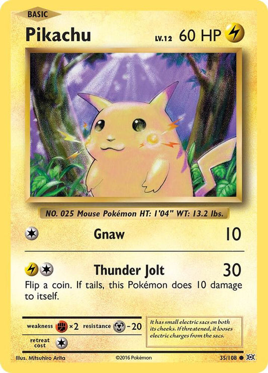 Pikachu 35/108 - Reverse Holo - Heavily Played