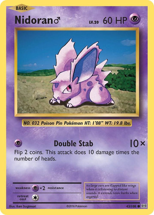 Nidoran M 43/108 - Normal - Very Lightly Played
