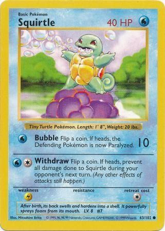 Squirtle 63/102 - Shadowless - Damaged