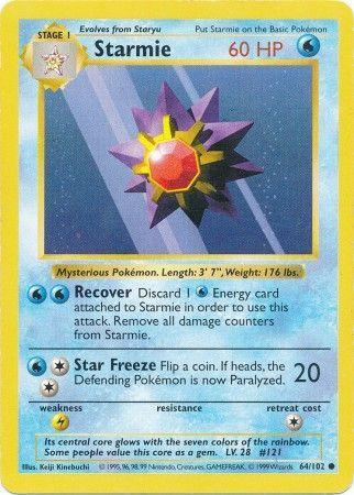 Starmie 64/102 - Shadowless - Damaged