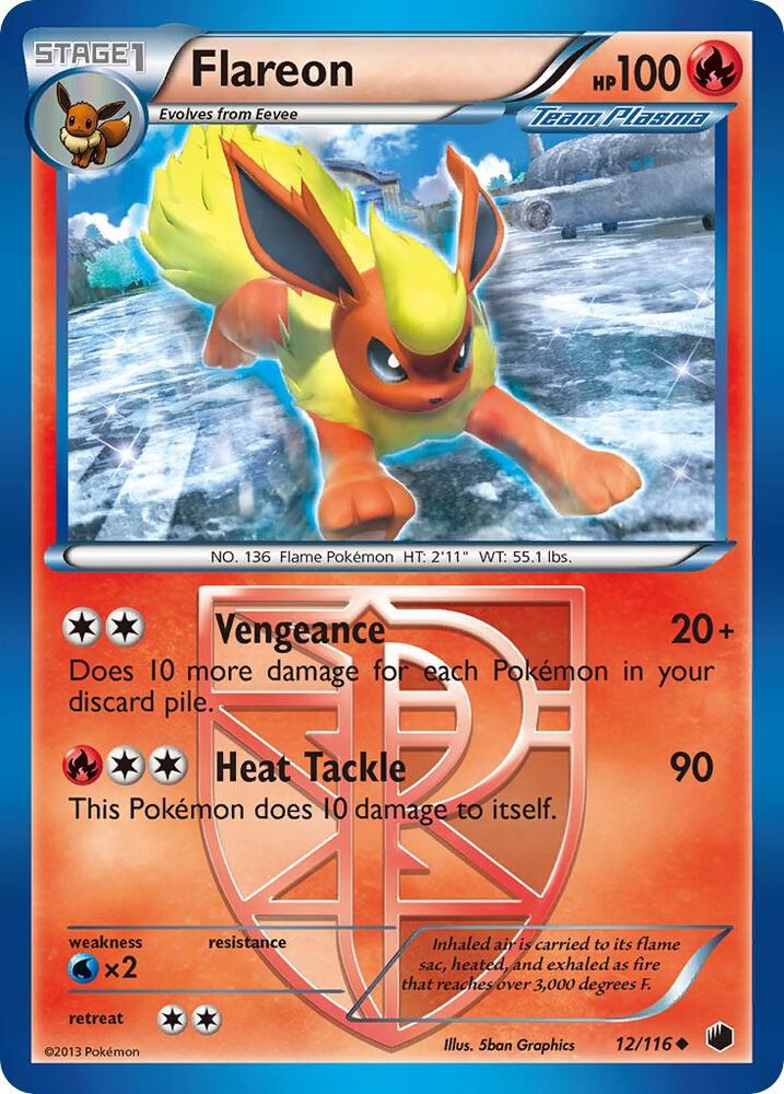 Flareon 12/116 - Reverse Holo - Moderately Played