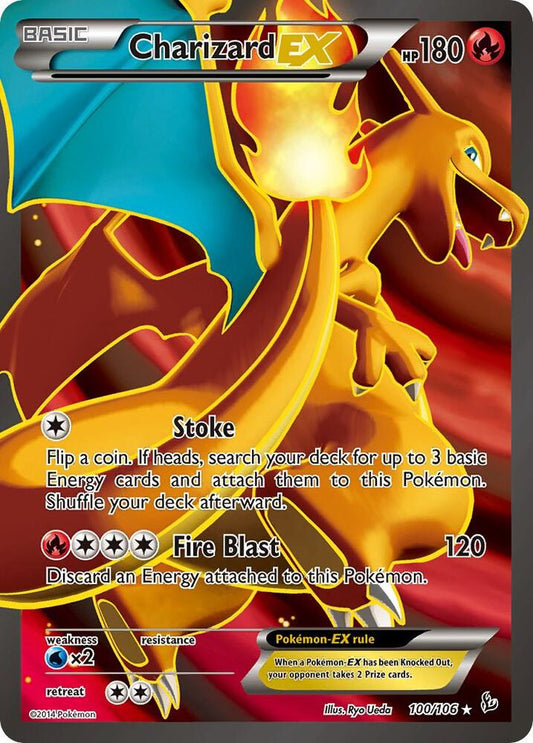 Charizard EX (Full Art) 100/106 - Holo Rare - Lightly Played