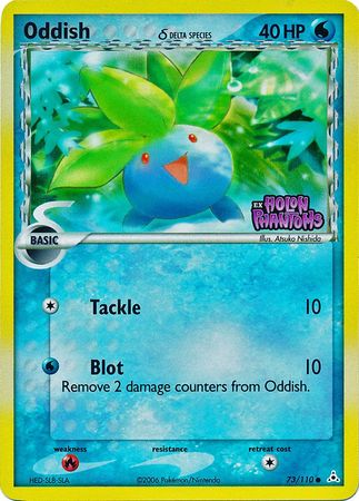 Oddish 73/110 - Reverse Holo - Moderately Played (Holon Phantoms Stamped)