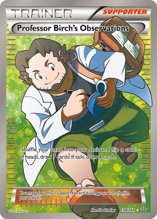 Professor Birch's Observations (Full Art) 159/160 - Holo Rare - (Very Lightly Played)