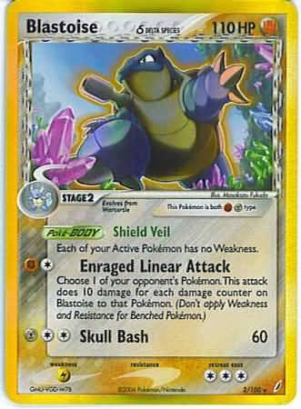 Blastoise 2/100 - Holo Rare - Damaged