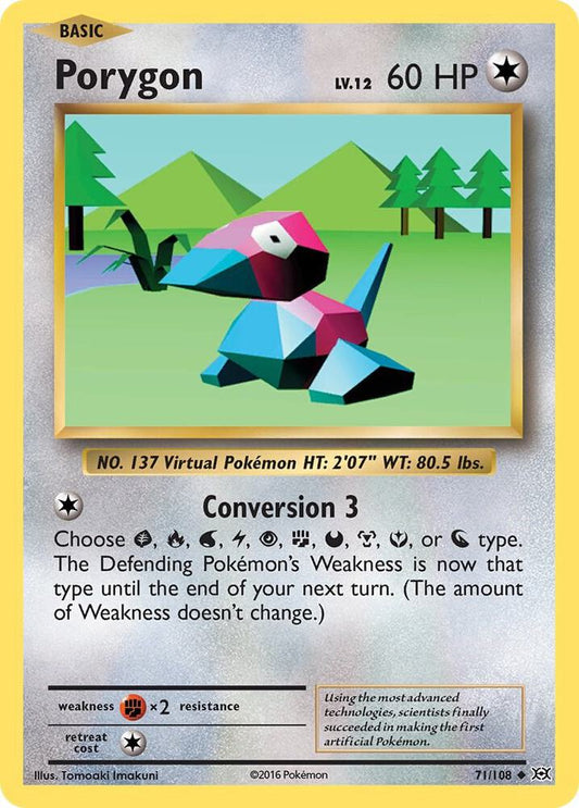 Porygon 71/108 - Reverse Holo - Moderately Played