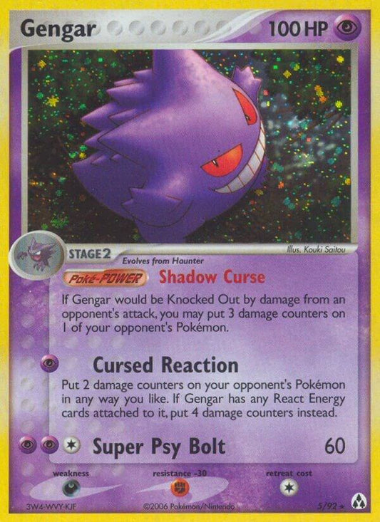 Gengar 5/92 - Reverse Holo - Damaged