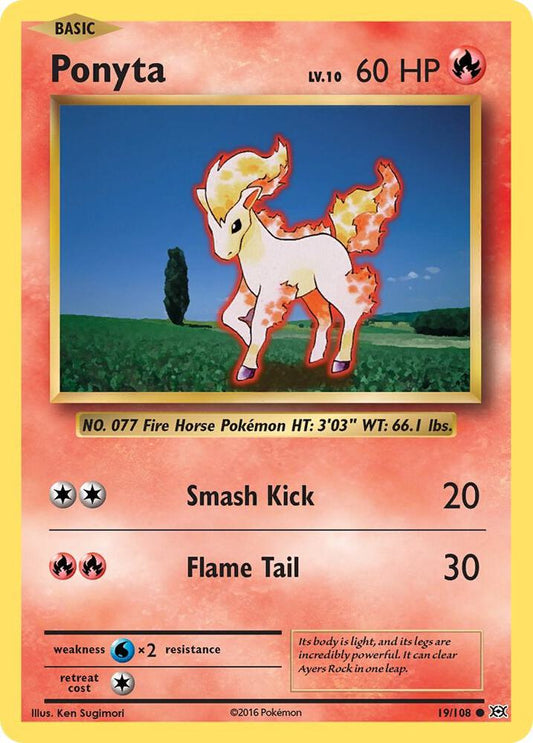 Ponyta 19/108 - Reverse Holo - Moderately Played