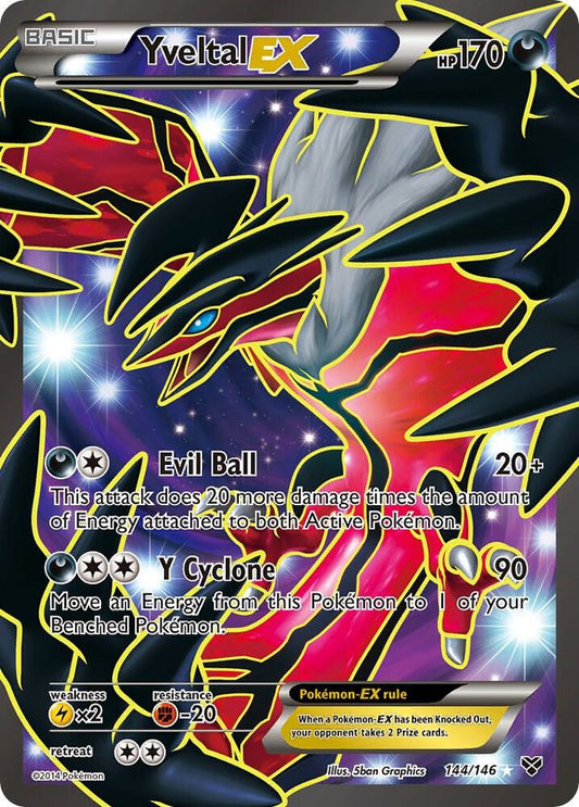 Yveltal EX (Full Art) 144/146 - Holo Rare - Moderately Played