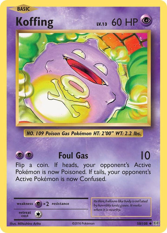 Koffing 50/108 - Reverse Holo - Moderately Played