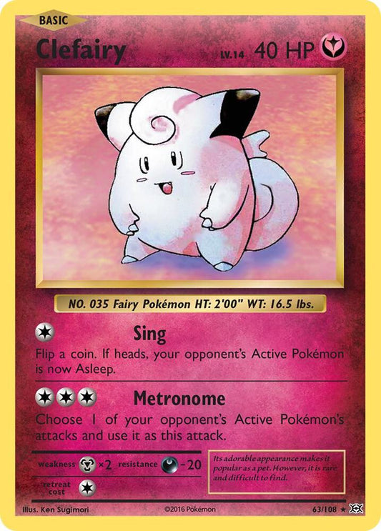Clefairy 63/108 - Holo Rare - Lightly Played
