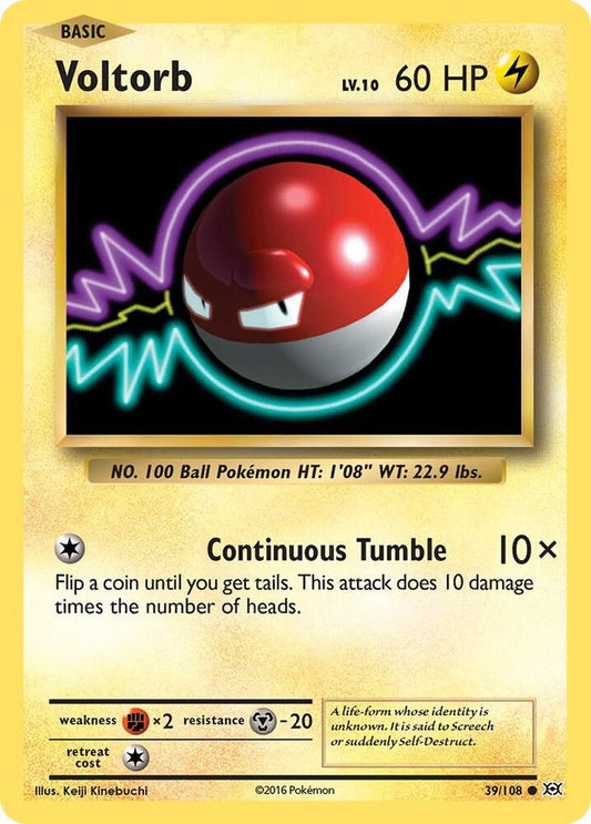 Voltorb 39/108 - Reverse Holo - Moderately Played