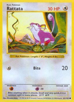 Rattata - 061/102 - Common - Shadowless - (MP)