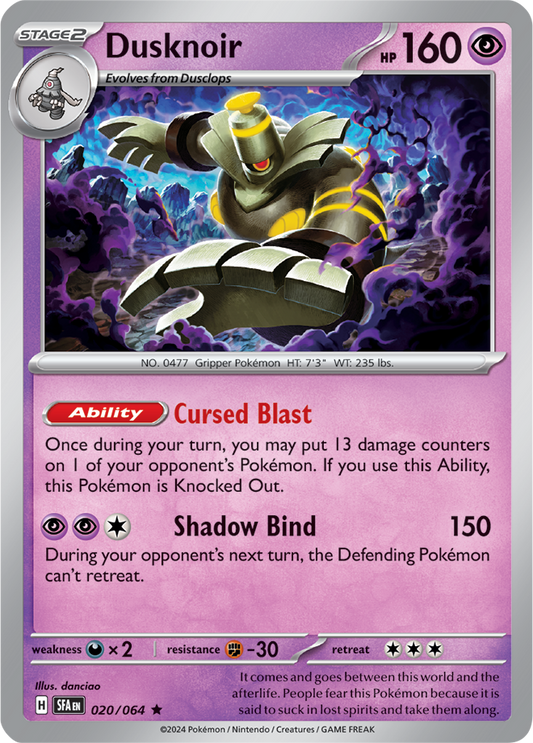 Dusknoir - 020/064 - Rare - Reverse Holo