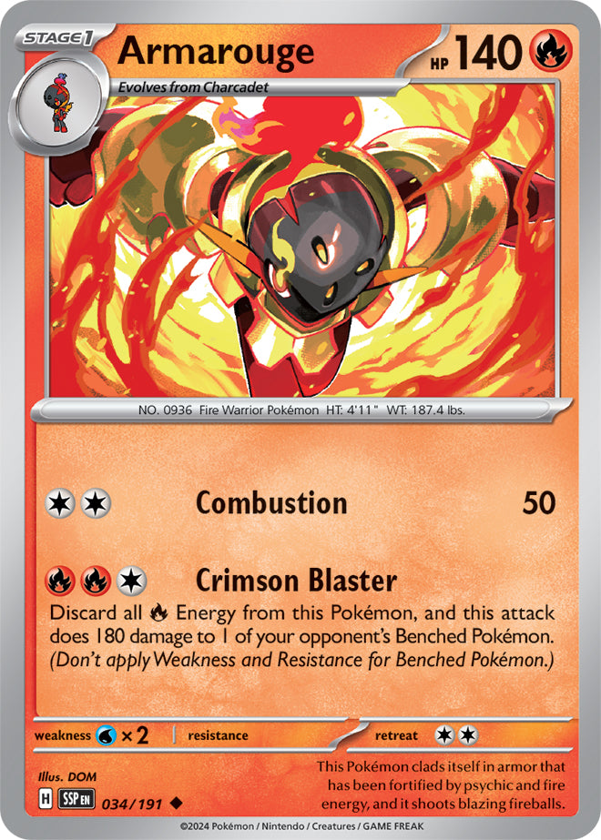 Armarouge - 034/191 - Uncommon - Reverse Holo